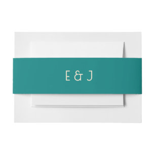 Transformative Teal Modern Contemporary Wedding Invitation Belly Band