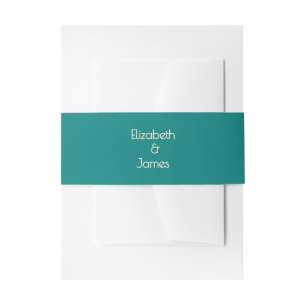 Transformative Teal Modern Contemporary Wedding Invitation Belly Band