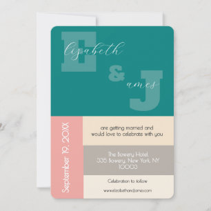 Transformative Teal Modern Script Wedding Invitation