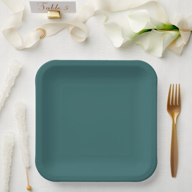 Transformative Teal  Paper Plate (Wedding)