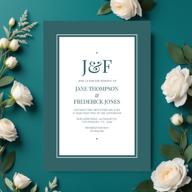 Transformative Teal Wedding Invitation (Transformative Teal Wedding Invitation)