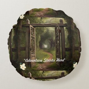 "Transformative Travel" Round Cushion