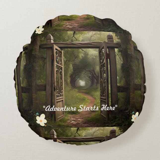 "Transformative Travel" Round Cushion (Front)