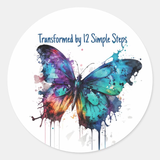 Transformed by 12 Simple Steps Classic Round Sticker (Front)