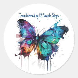 Transformed by 12 Simple Steps Classic Round Sticker