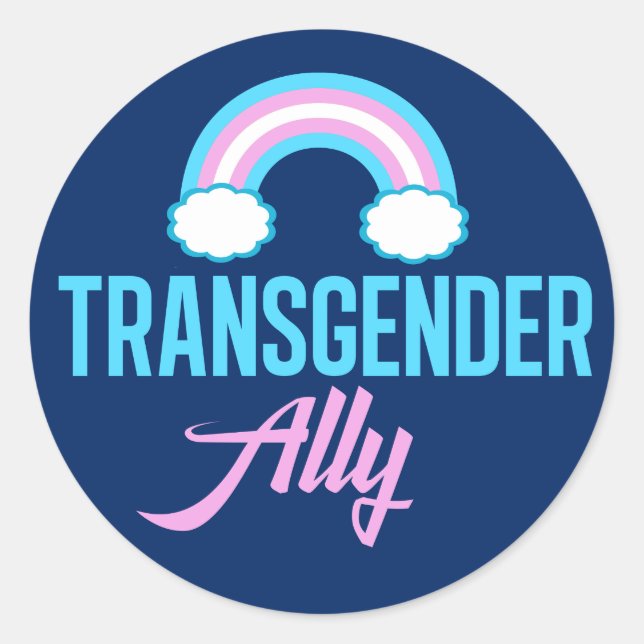 Transgender Ally Classic Round Sticker (Front)