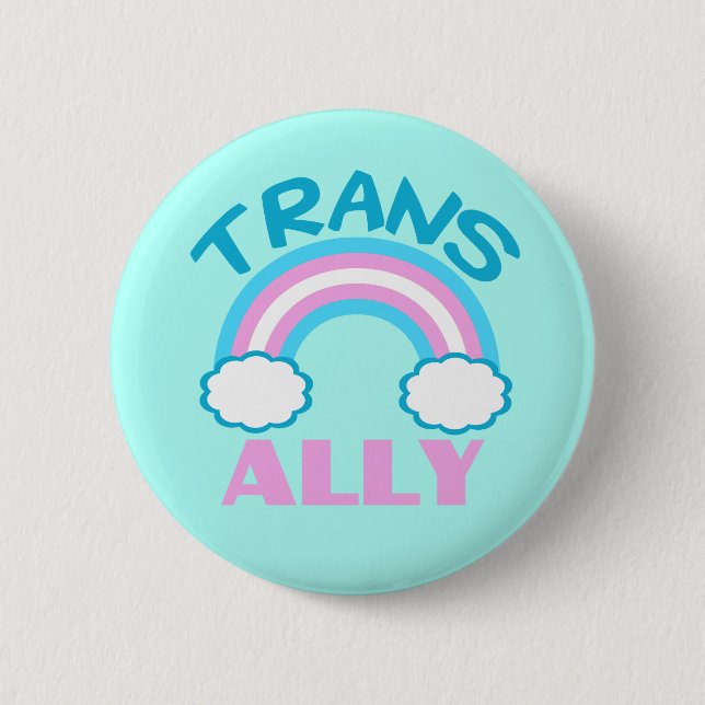 Transgender Ally Teal 6 Cm Round Badge (Front)