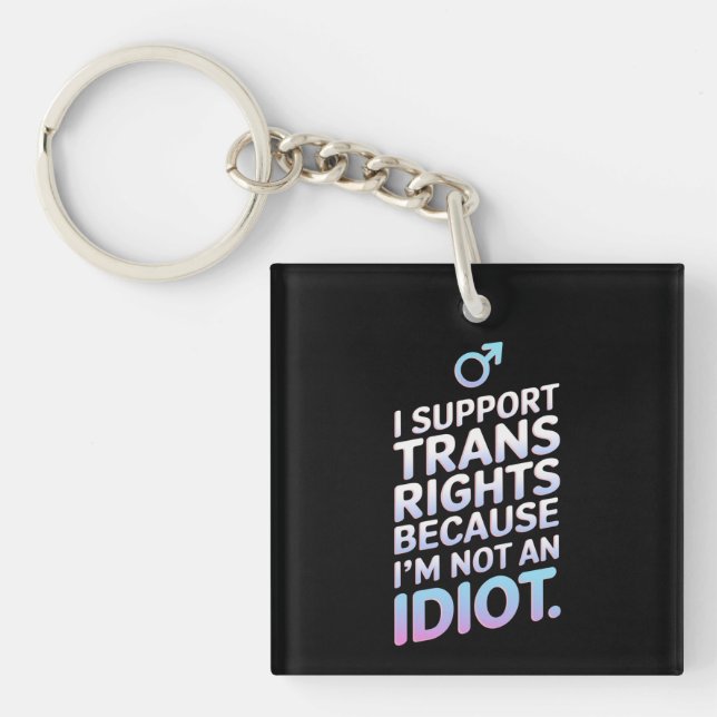 Transgender Ally Trans Pride Flag Support  Key Ring (Front)