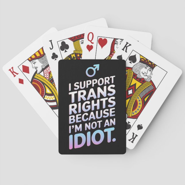 Transgender Ally Trans Pride Flag Support  Playing Cards (Back)