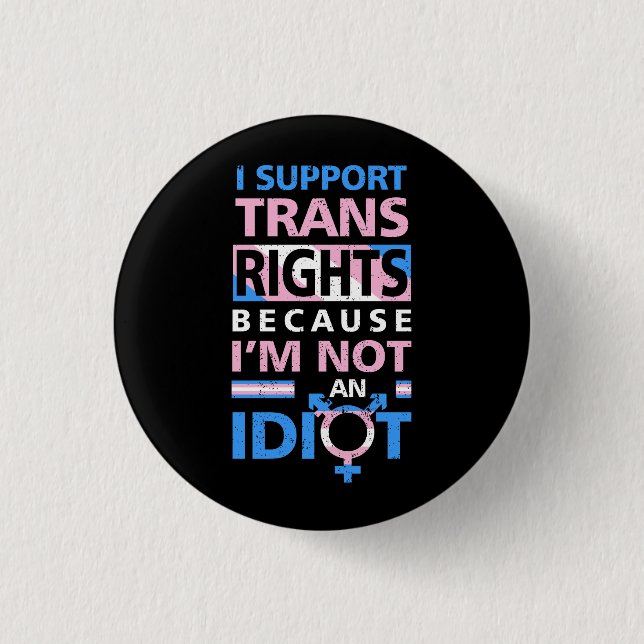 Transgender Ally Trans Pride Flag Support Saying Q 3 Cm Round Badge (Front)