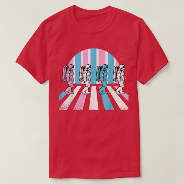 Transgender Astronaut LGBT-Q Space-man Moon Trans  T-Shirt (Design Front)