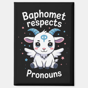 Transgender Baphomet Respects Pronouns Trans Pride Magnet
