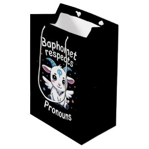 Transgender Baphomet Respects Pronouns Trans Pride Medium Gift Bag