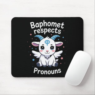 Transgender Baphomet Respects Pronouns Trans Pride Mouse Pad