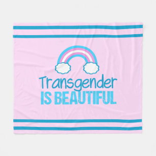 Transgender Beautiful Rainbow Fleece Blanket