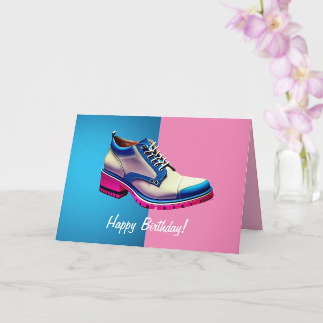 Transgender Birthday, 5" x 7" Folded Birthday Card (Orchid)