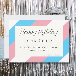 Transgender birthday congratulation christmas holiday card