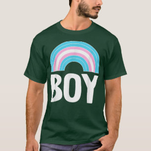 Transgender Boy Rainbow LGBT-Q Cool Pride Flag Col T-Shirt