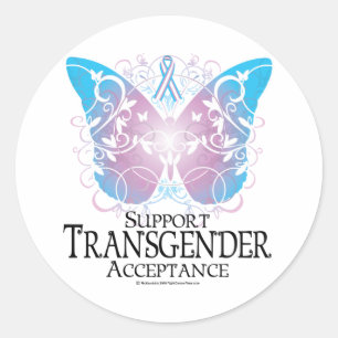 Transgender Butterfly Classic Round Sticker