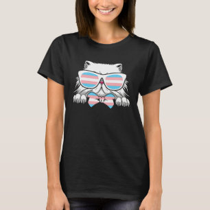 Transgender Cat Trans Pride Flag LGBTQ Gender Equa T-Shirt