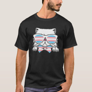 Transgender Cat Trans Pride Flag LGBTQ Gender Equa T-Shirt
