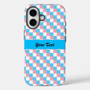 Transgender colors checkered pattern  iPhone 16 case
