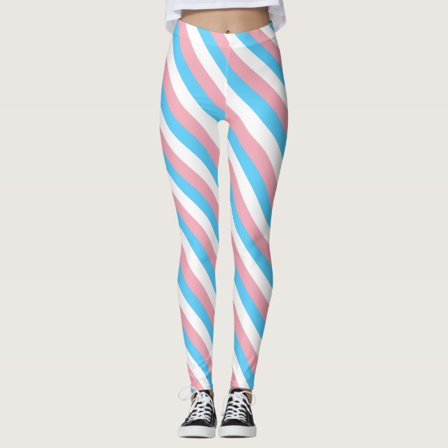 Transgender colors diagonal leggings (Front)