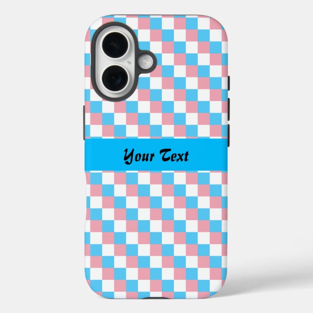 Transgender colours chequered pattern  Case-Mate iPhone case (Back)
