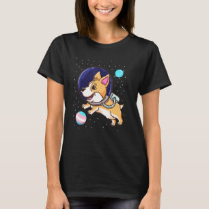 Transgender Corgi In Space Trans Pride T-Shirt