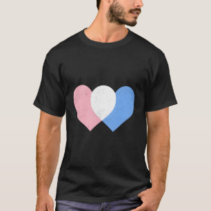 Transgender Double Hearts - Trans Colours Pride T-Shirt