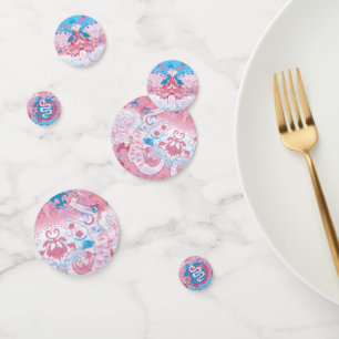 Transgender Dragon Damask - Trans Pride Flag Colou Confetti