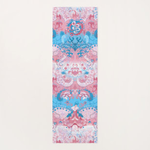 Transgender Dragon Damask - Trans Pride Flag Colou Yoga Mat