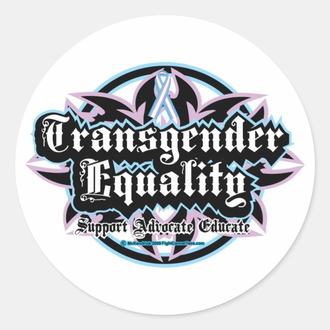 Transgender Equality Tribal Classic Round Sticker (Front)