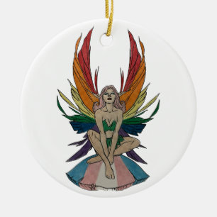 Transgender Faerie Ceramic Ornament