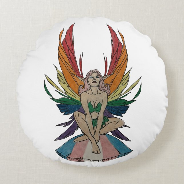 Transgender Faerie Round Cushion (Front)