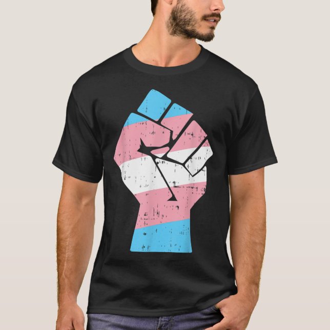 Transgender Fist Pride Rights LGBT Trans Transexua T-Shirt (Front)