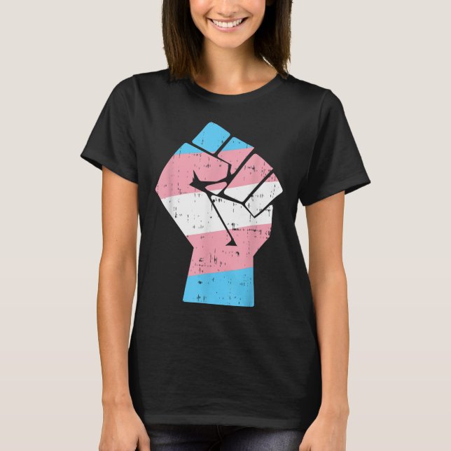 Transgender Fist Pride Rights LGBT Trans Transexua T-Shirt (Front)