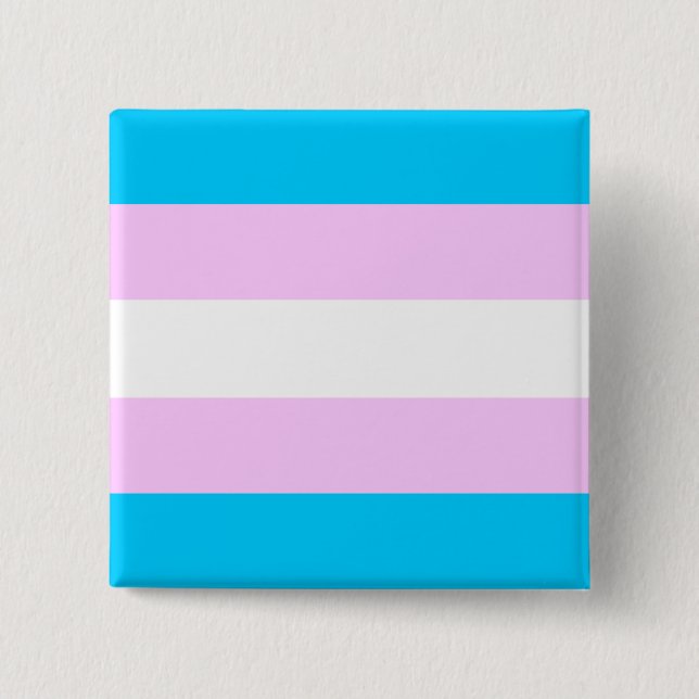 Transgender flag 15 cm square badge (Front)