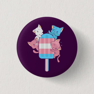 Transgender Flag Cats and a Popsicle 3 Cm Round Badge