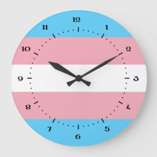 Transgender flag clocks