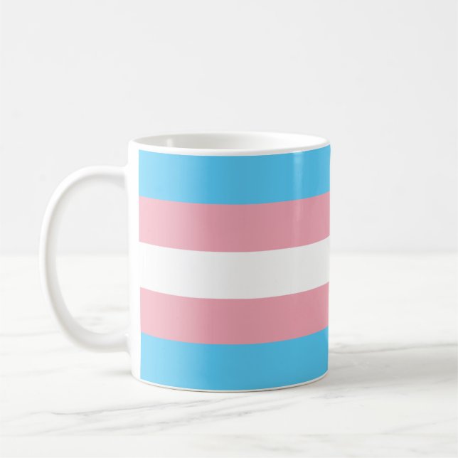 Transgender Flag Coffee Mug (Left)