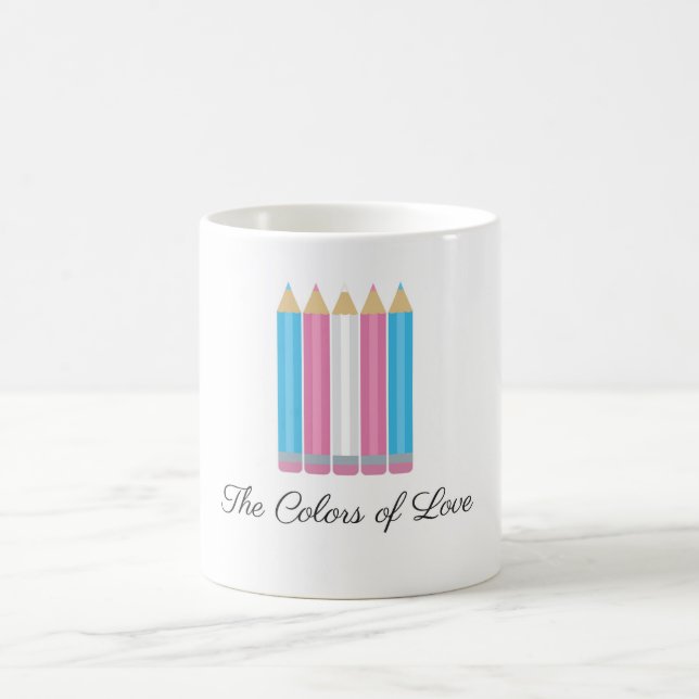 Transgender Flag Colours of Love Coffee Mug (Center)