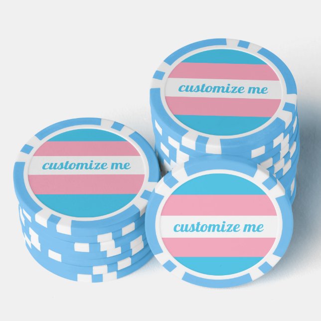 Transgender Flag Customized Poker Chips (Stack)