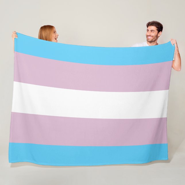 Transgender Flag Fleece Blankets (In Situ)