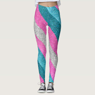 Transgender Flag Gay Pride Glitter LGBTQ Queer  Leggings