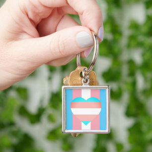 Transgender Flag, Heart & Pride community /gender Key Ring
