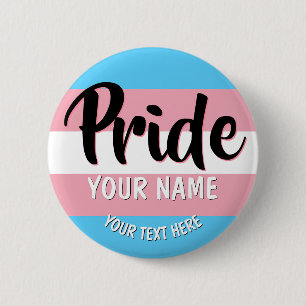 Transgender Flag LGBT Personalised 6 Cm Round Badge