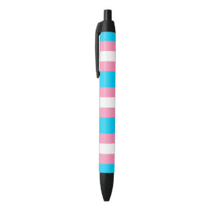  Transgender Flag   LGBTQIA+ Pink, Blue and White Black Ink Pen