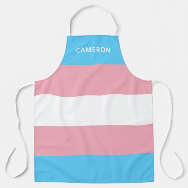 Transgender Flag Monogrammed Apron (Front)
