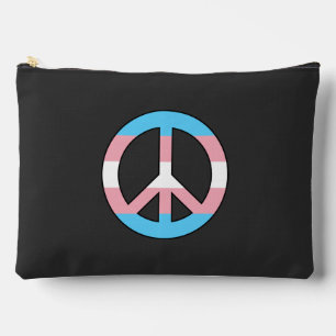 Transgender flag peace sign  accessory pouch